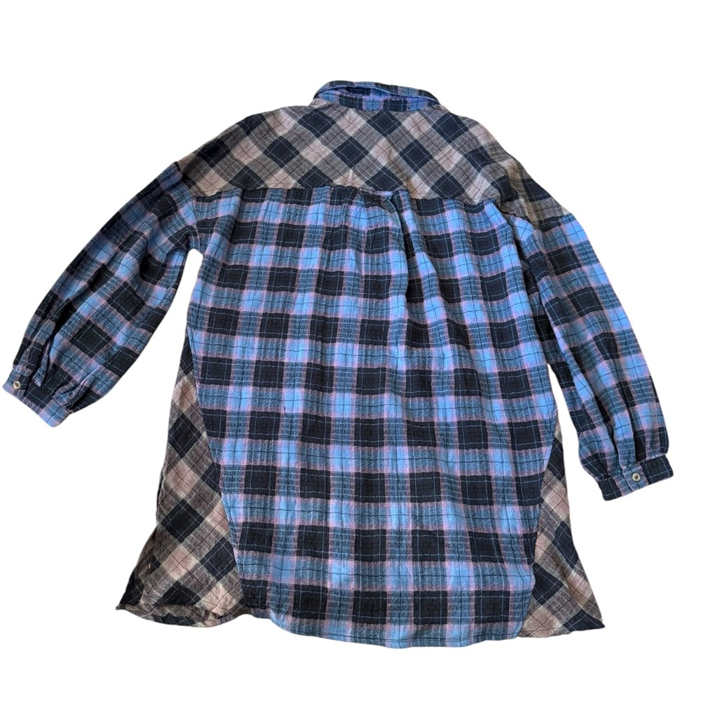 New In Plaid Button-Down CONTRAST PLAID CASUAL SHIRT DRESS - Picture 6 of 10